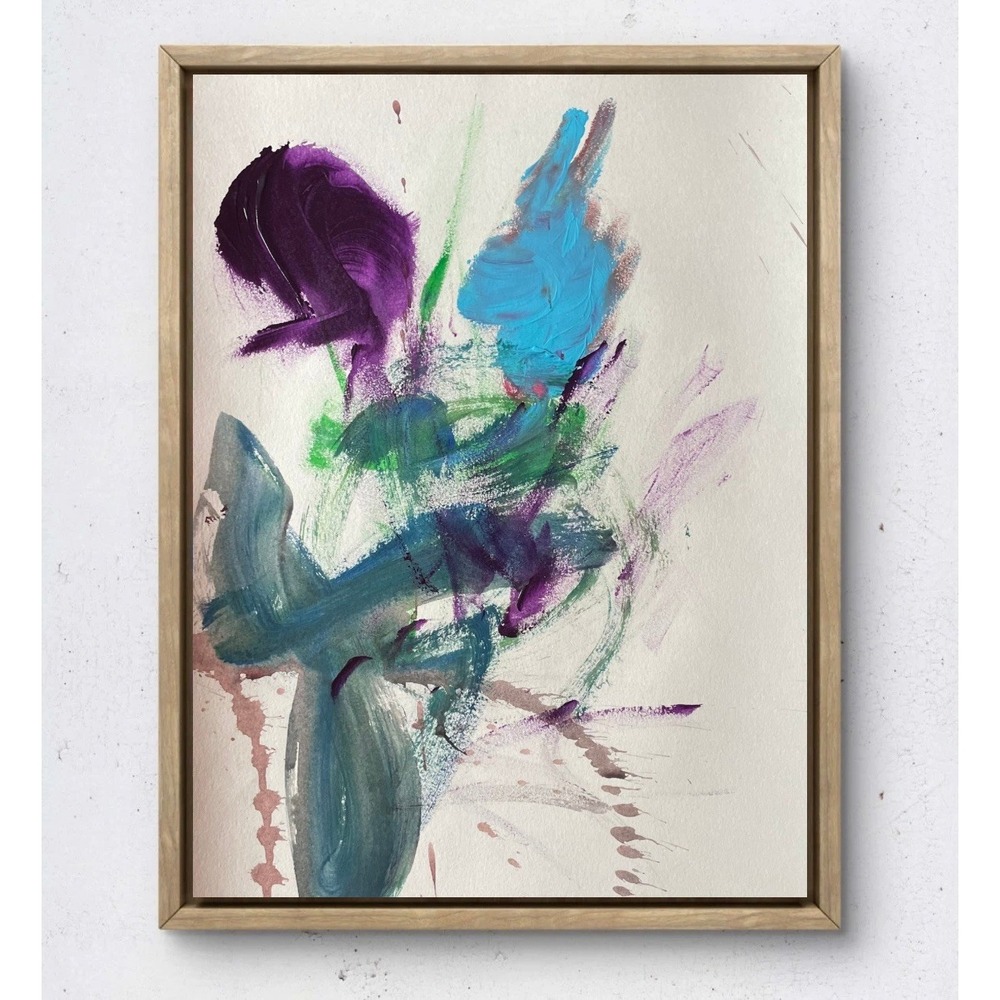 Original Minimalist Abstract Painting 11x14 Twombly Inspired Oman Hosea Fine Art